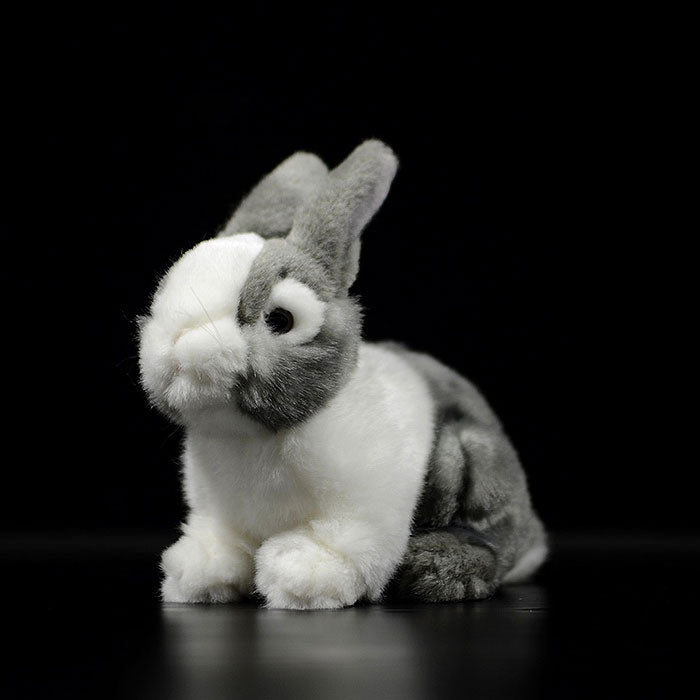 Gray lovely Dutch Rabbit plush toy doll simulation rabbit doll simulation animal model gift