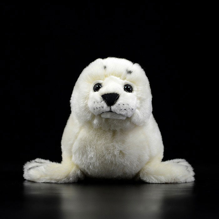 Cute Greenland white seal doll simulation white seal plush model simulation marine animal plush toy