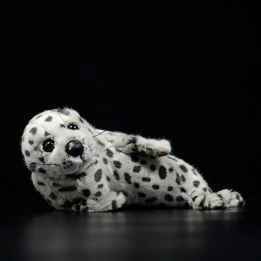 Cute spotted seal doll simulation big tooth seal doll simulation animal plush model toy gift