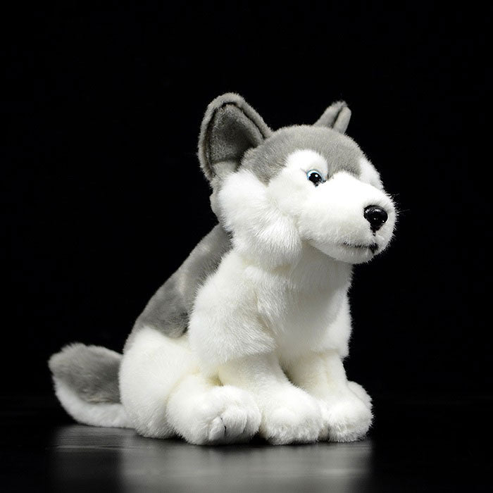 Foreign trade tail order exported to New Zealand squatting husky plush toys lovely dog doll simulation animals