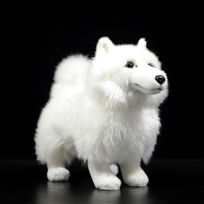Simulation dog doll cute Samoyed doll simulation animal Samoyed dog plush toy model