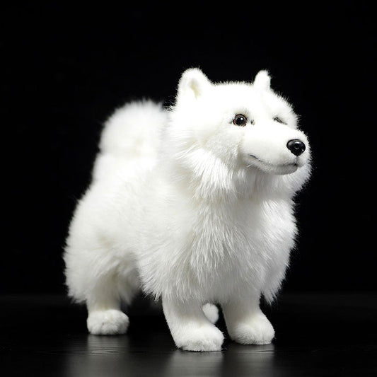Simulation dog doll cute Samoyed doll simulation animal Samoyed dog plush toy model