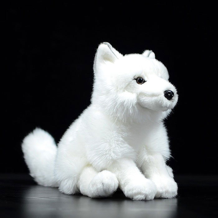 Simulation white fox doll arctic fox doll plush toy simulation animal model