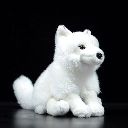 Simulation white fox doll arctic fox doll plush toy simulation animal model