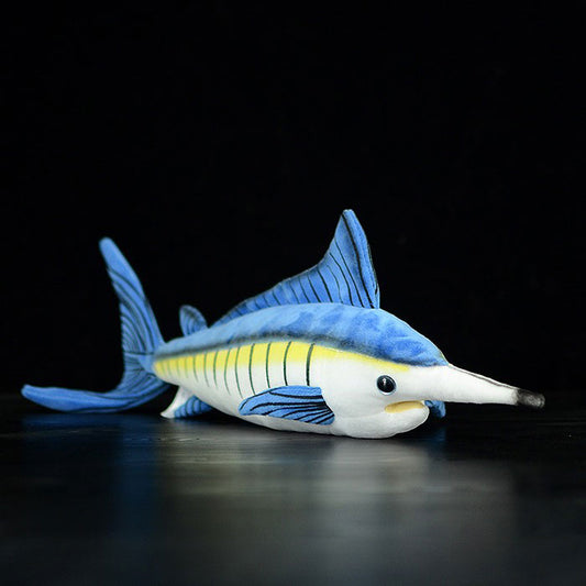 Cute blue marlin doll simulation marlin plush toy simulation animal plush toy 40CM