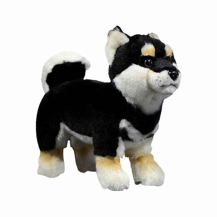 Cute dog doll simulation black Shiba dog doll standing posture dog plush toy simulation animal 28CM