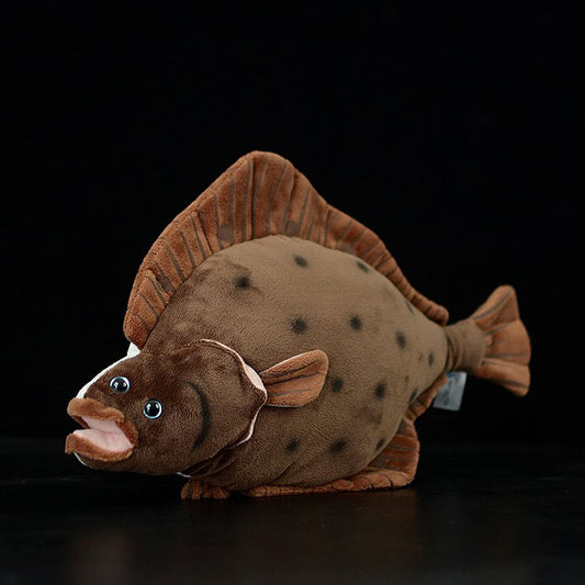 Cute flounder doll Atlantic flounder plush toy simulated animal plush toy 42cm