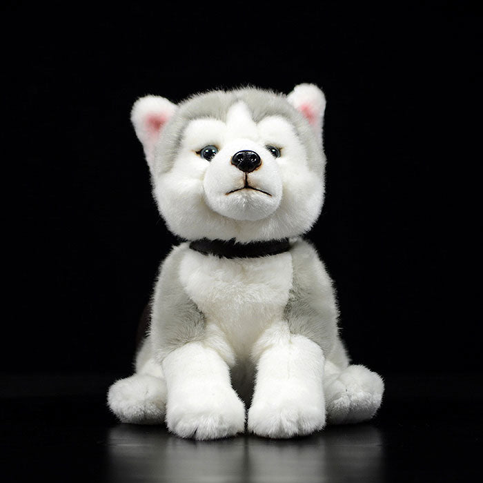 Cute dog doll simulation husky dog doll crouching posture dog plush toy simulation animal 28CM