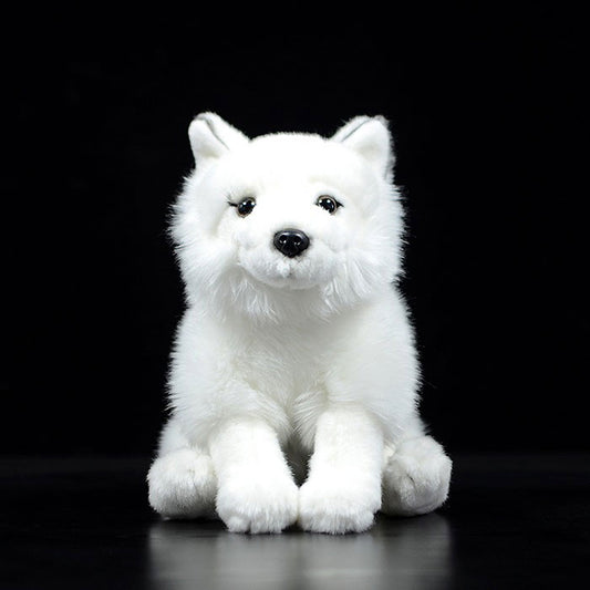 Simulation white fox doll arctic fox doll plush toy simulation animal model