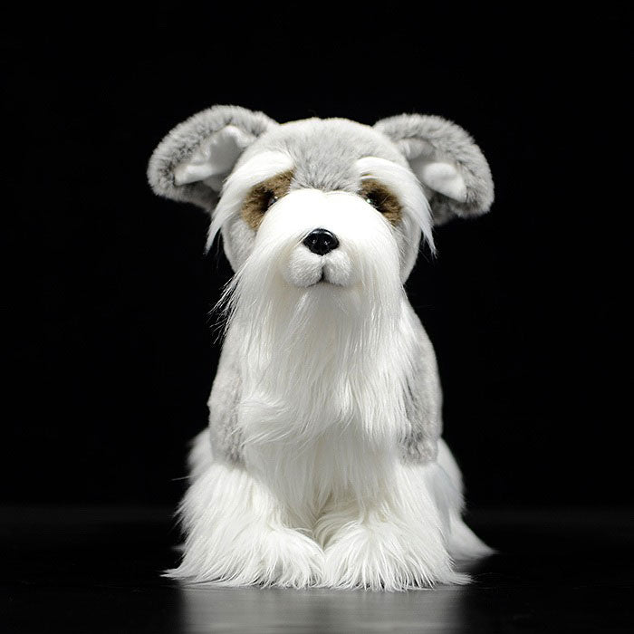 Simulation dog doll cute Czech terrier doll simulation animal mini schnauzer plush toy model