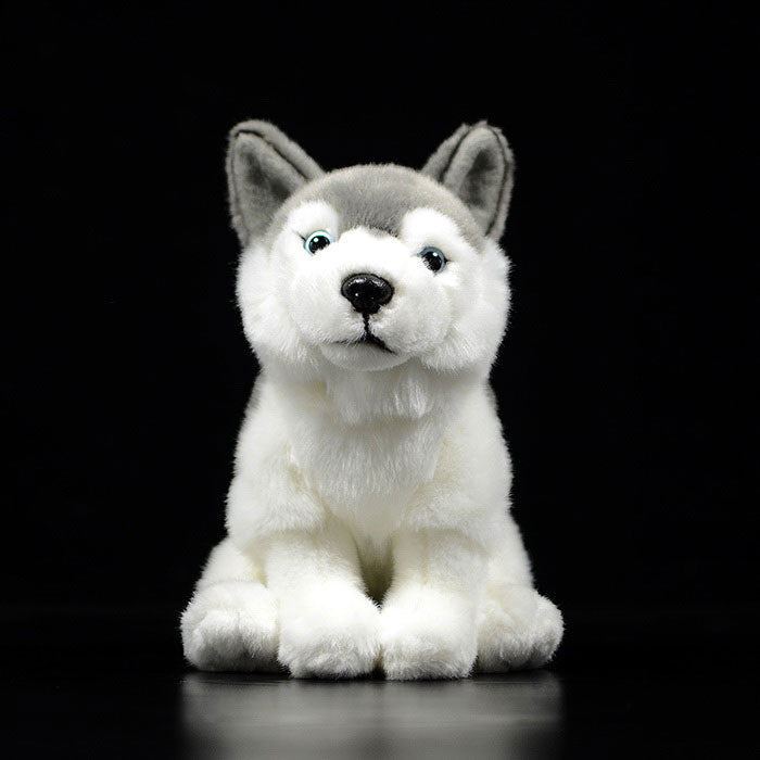 Foreign trade tail order exported to New Zealand squatting husky plush toys lovely dog doll simulation animals