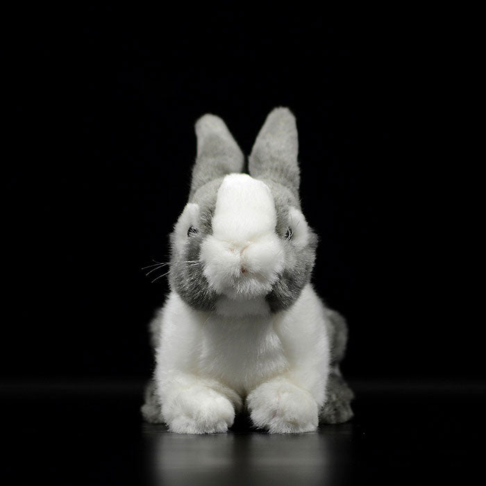 Gray lovely Dutch Rabbit plush toy doll simulation rabbit doll simulation animal model gift