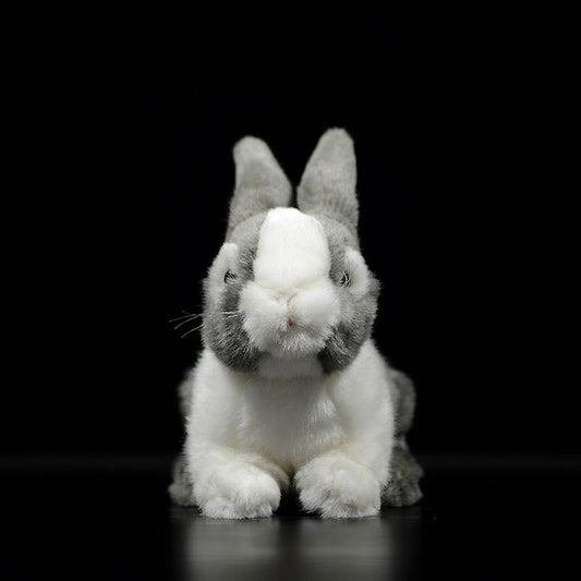 Gray lovely Dutch Rabbit plush toy doll simulation rabbit doll simulation animal model gift