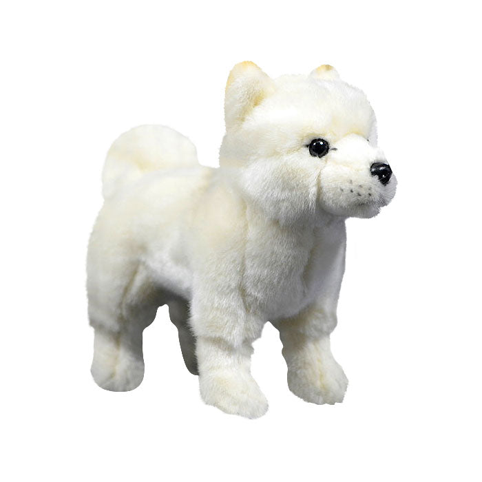 Cute dog doll simulation white Shiba dog doll standing posture dog plush toy simulation animal 28CM