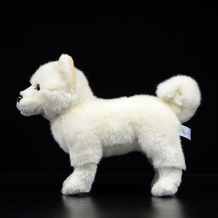 Cute dog doll simulation white Shiba dog doll standing posture dog plush toy simulation animal 28CM