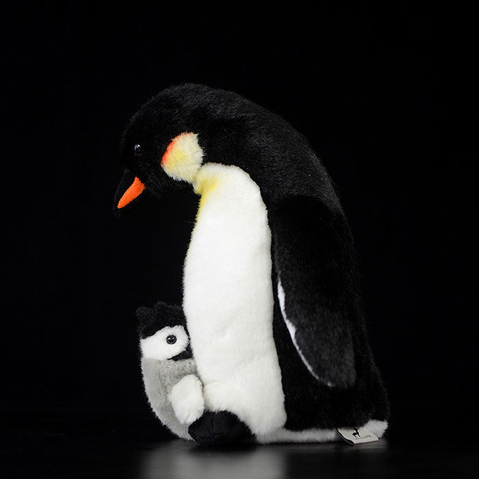 Cute emperor penguin doll simulated Penguin mother and child Penguin simulated animal plush toy 25cm