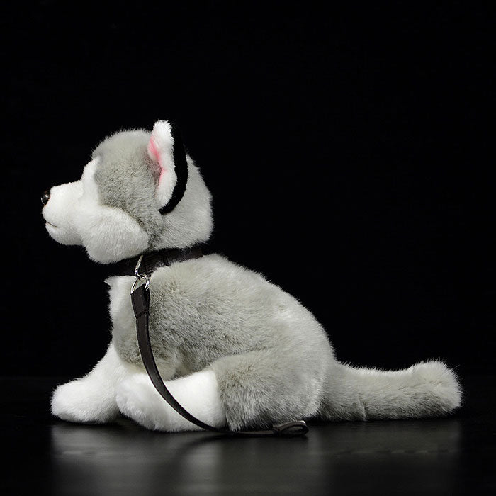 Cute dog doll simulation husky dog doll crouching posture dog plush toy simulation animal 28CM