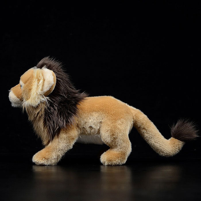 Simulated standing Lion Plush Toy Brown lion doll African male lion doll simulated animal model gift