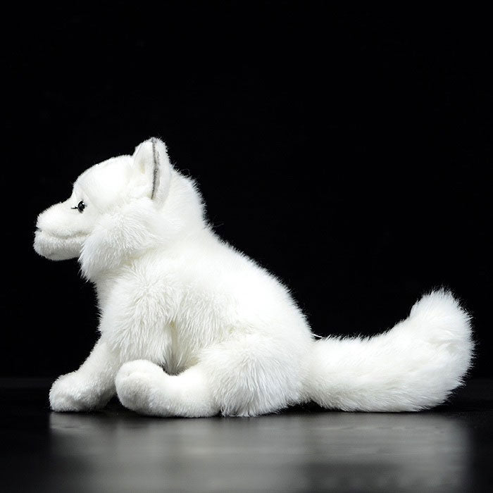 Simulation white fox doll arctic fox doll plush toy simulation animal model