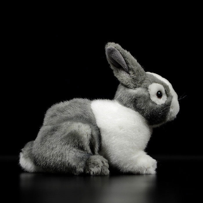 Gray lovely Dutch Rabbit plush toy doll simulation rabbit doll simulation animal model gift