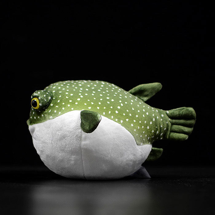 Cute tuna doll simulation green tuna doll super cute puffer fish marine animal plush toy gift