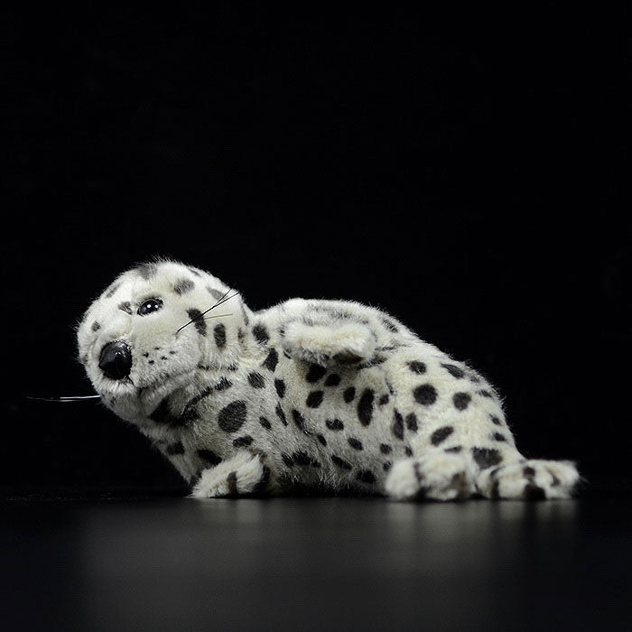 Cute spotted seal doll simulation big tooth seal doll simulation animal plush model toy gift