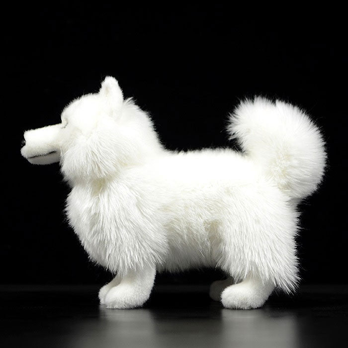Simulation dog doll cute Samoyed doll simulation animal Samoyed dog plush toy model