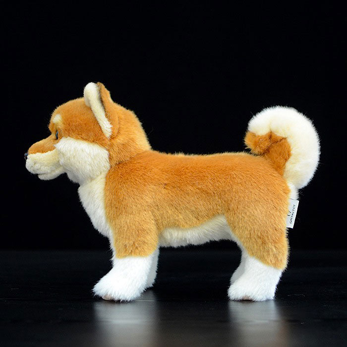 Cute dog doll simulation Japanese Chaigou doll standing dog plush toy simulation animal 28cm