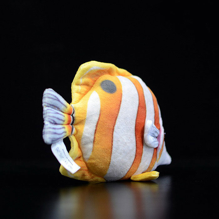 Cute tropical fish three rocket fish doll simulation copper belt butterfly fish simulation animal plush toy