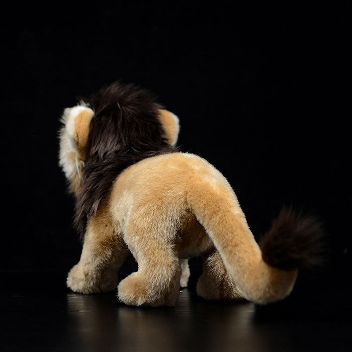 Simulated standing Lion Plush Toy Brown lion doll African male lion doll simulated animal model gift
