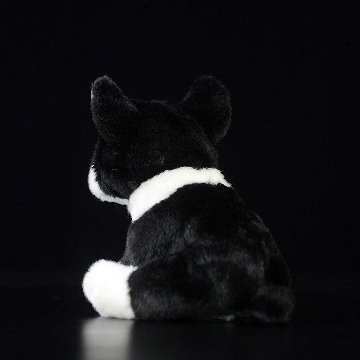 Tail list export New Zealand small black bulldog simulation dog simulation animal plush toys