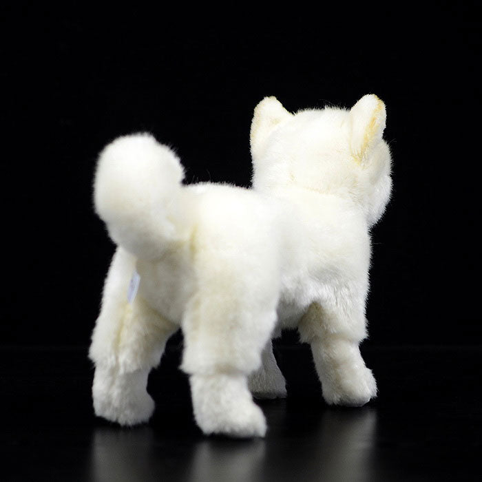 Cute dog doll simulation white Shiba dog doll standing posture dog plush toy simulation animal 28CM
