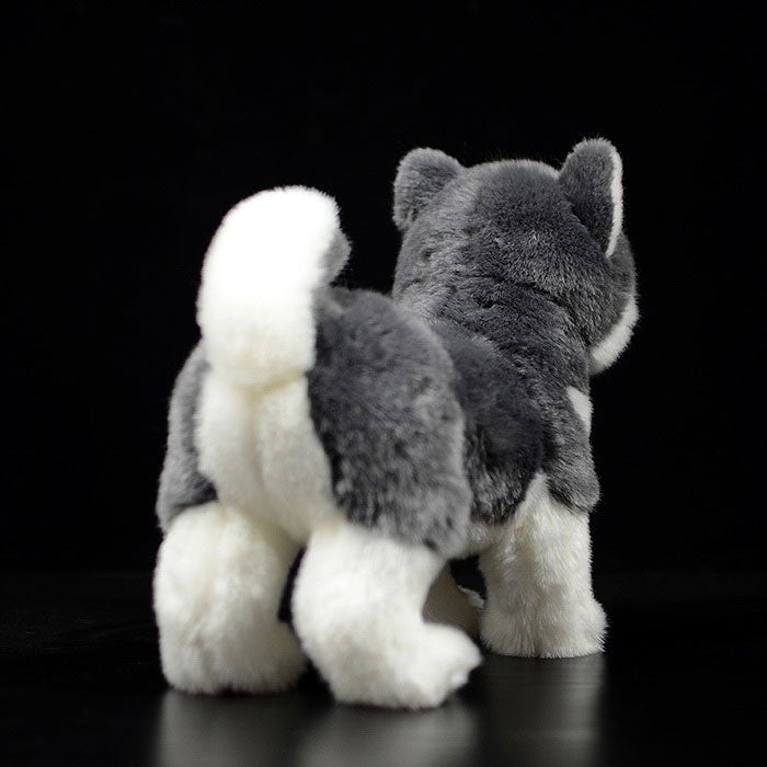 Simulated dog doll gray Alaskan dog doll simulated animal sled dog plush toy model