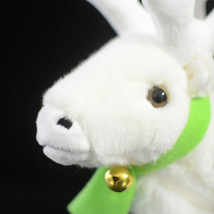 SKIDPUMP Christmas White reindeer doll simulated white Reindeer Plush Toy simulated wild animal plush toy 24CM