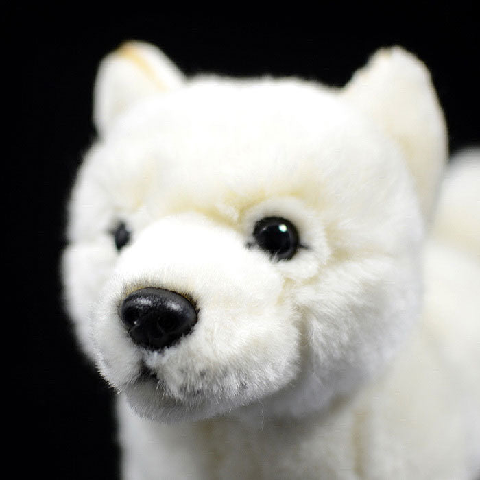 Cute dog doll simulation white Shiba dog doll standing posture dog plush toy simulation animal 28CM