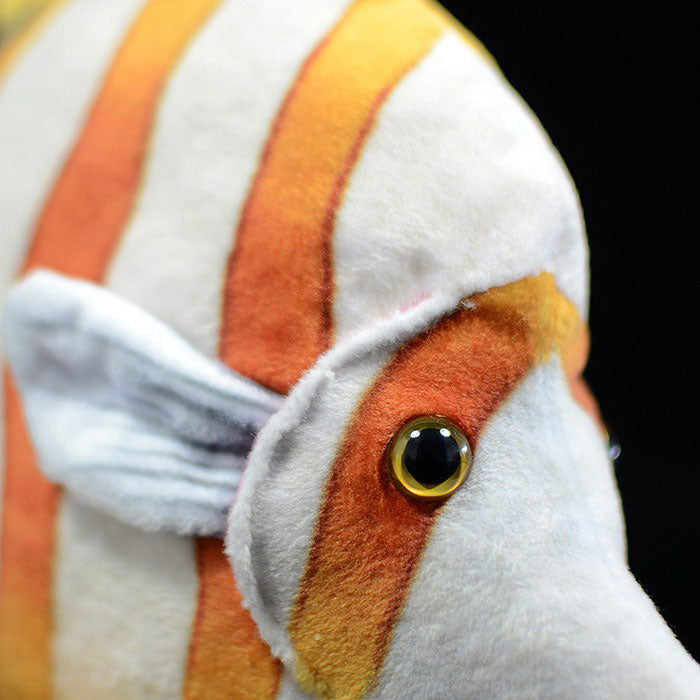 Cute tropical fish three rocket fish doll simulation copper belt butterfly fish simulation animal plush toy