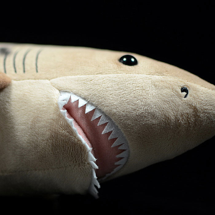 Cute tiger shark doll simulation sand tiger shark doll simulation animal plush toy model gift