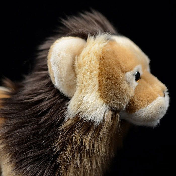 Simulated standing Lion Plush Toy Brown lion doll African male lion doll simulated animal model gift