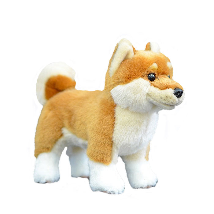 Cute dog doll simulation Japanese Chaigou doll standing dog plush toy simulation animal 28cm