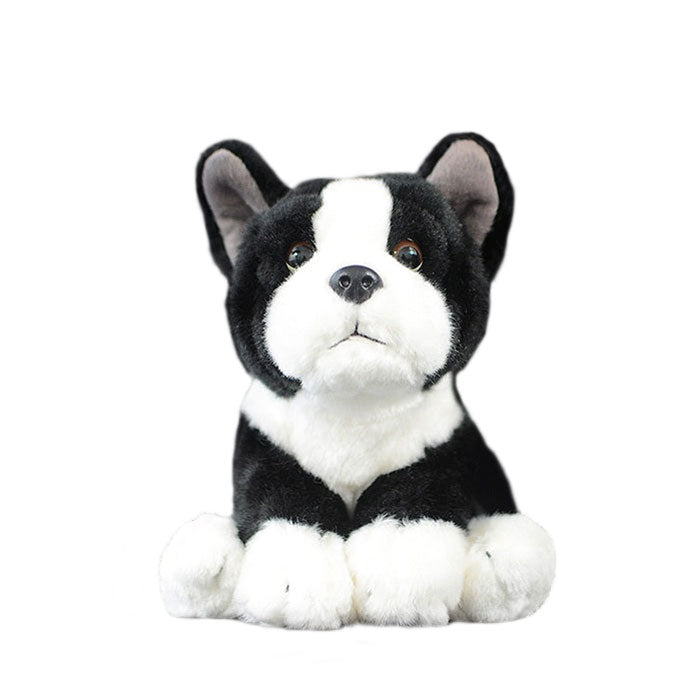 Tail list export New Zealand small black bulldog simulation dog simulation animal plush toys