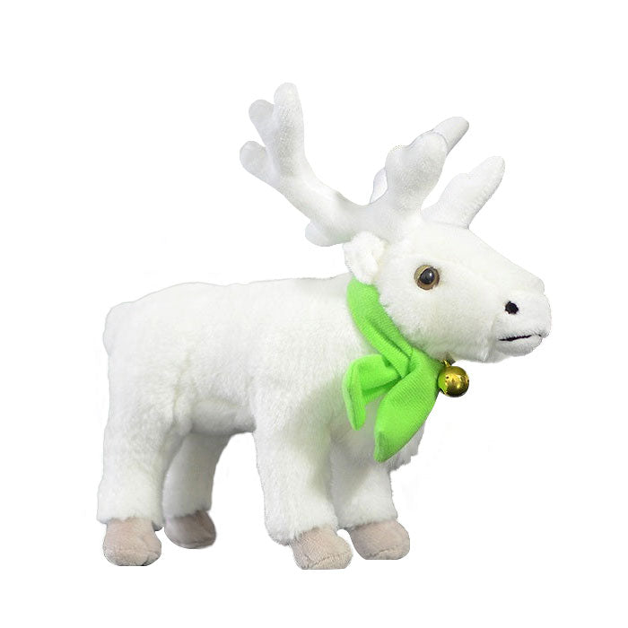 SKIDPUMP Christmas White reindeer doll simulated white Reindeer Plush Toy simulated wild animal plush toy 24CM