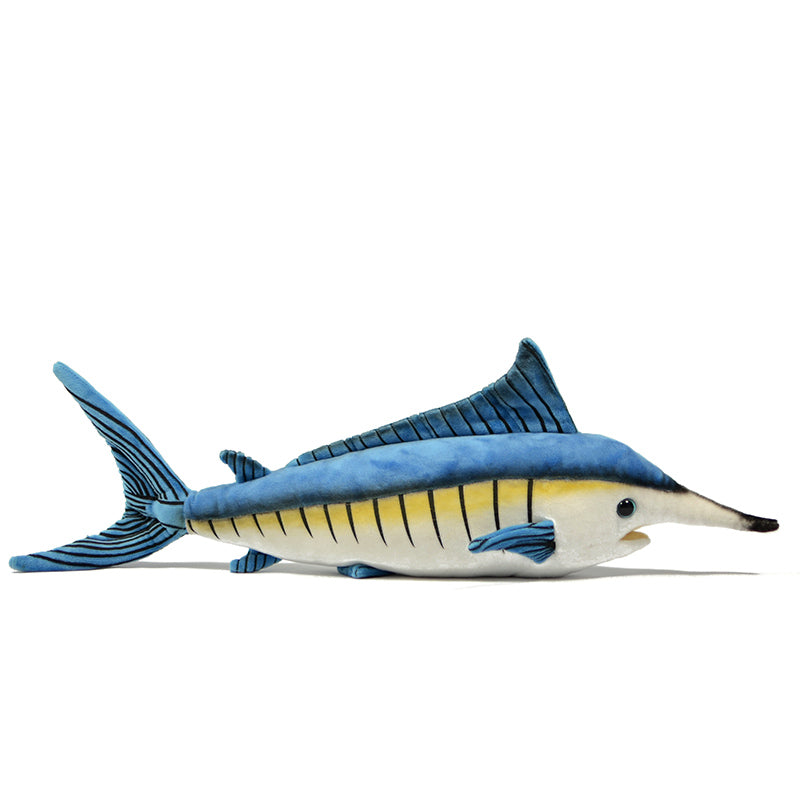 Cute blue marlin doll simulation marlin plush toy simulation animal plush toy 40CM