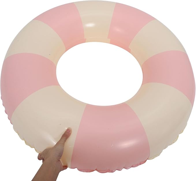 LULEZON Classic Striped Swim Ring Pool Floats Rings Inflatable Tube Toy