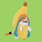POPOTATO Funny Kawaii Crying Face Banana Cat Plush Toy Stuffed Animal 10 Inches