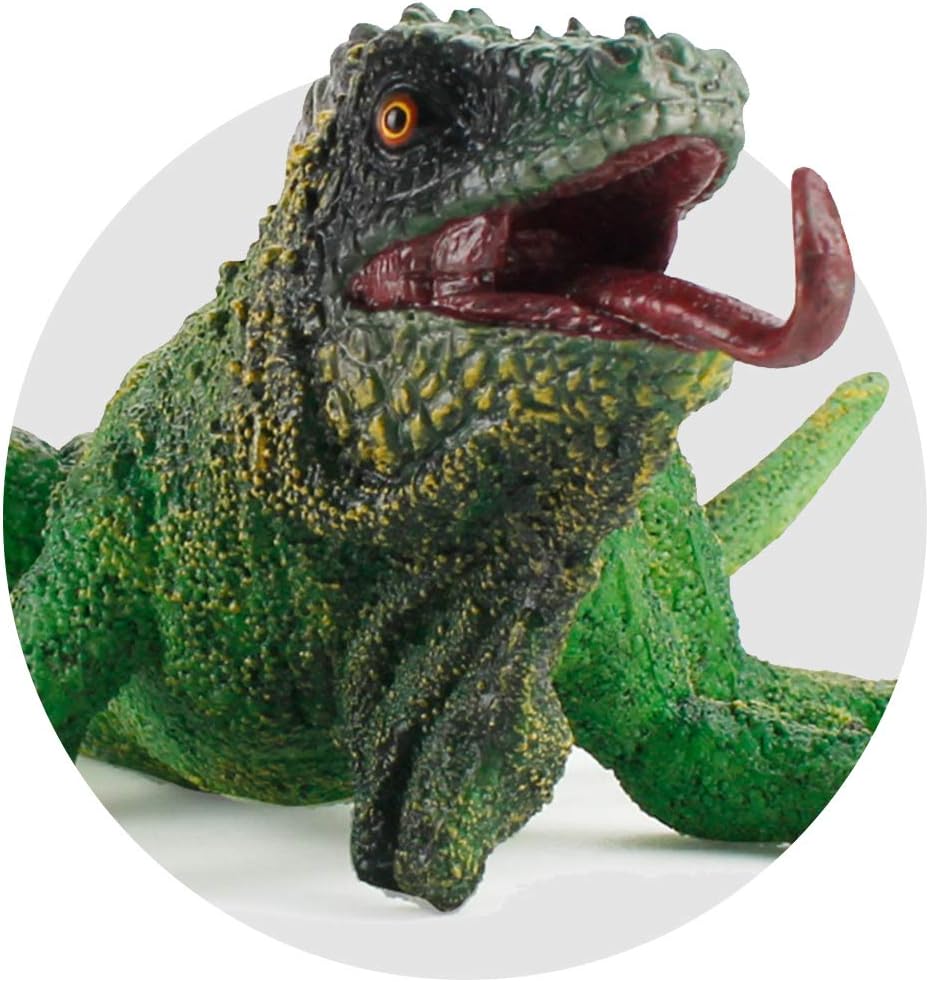 LULEZON Realistic Green Wild Animal Model Lizard Molded toy Figures