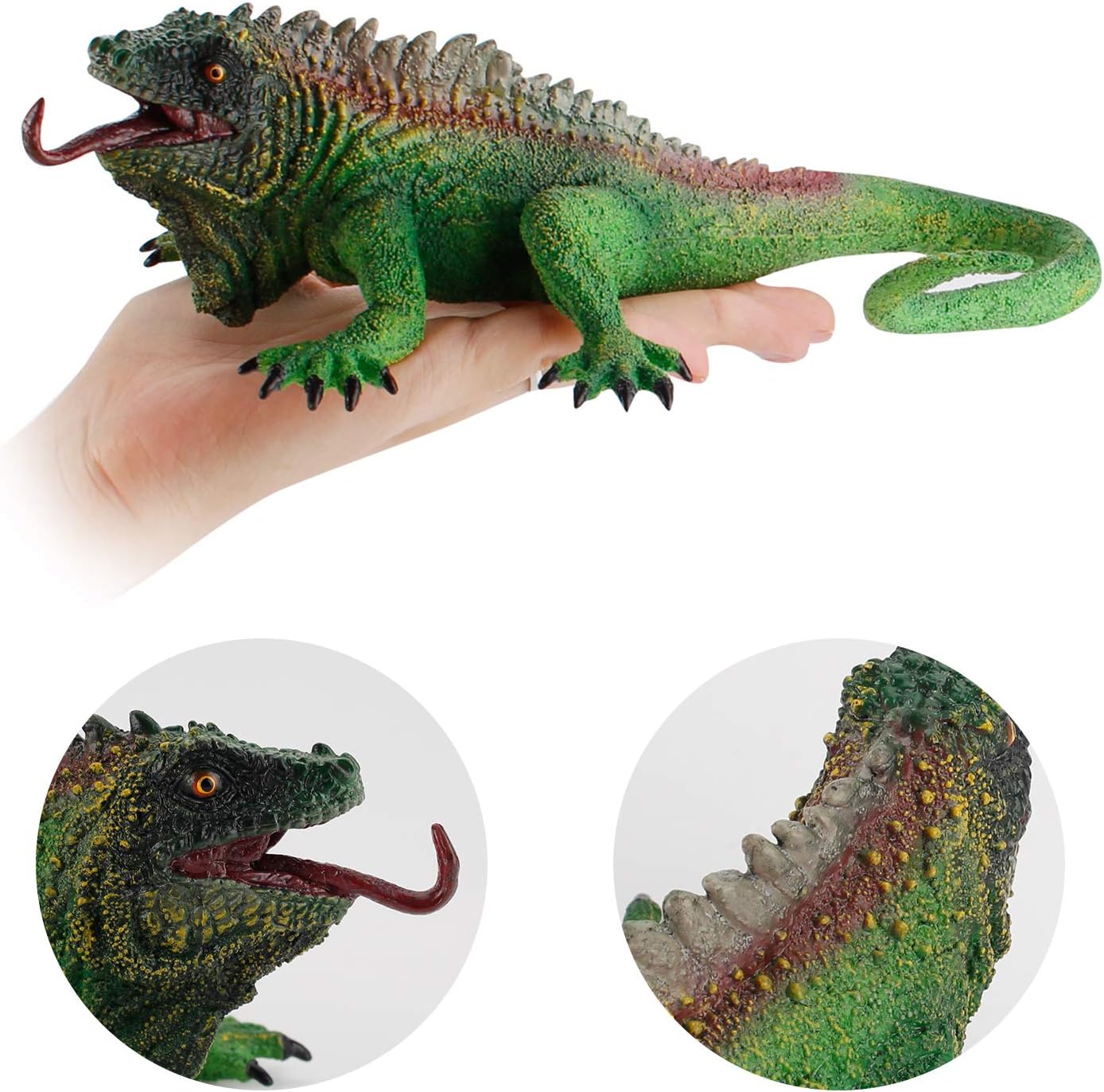 LULEZON Realistic Green Wild Animal Model Lizard Molded toy Figures