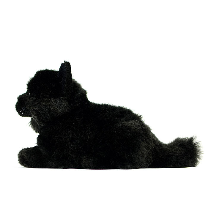 Super pure black cat plush toy doll cute little cat doll simulation cat plush toy