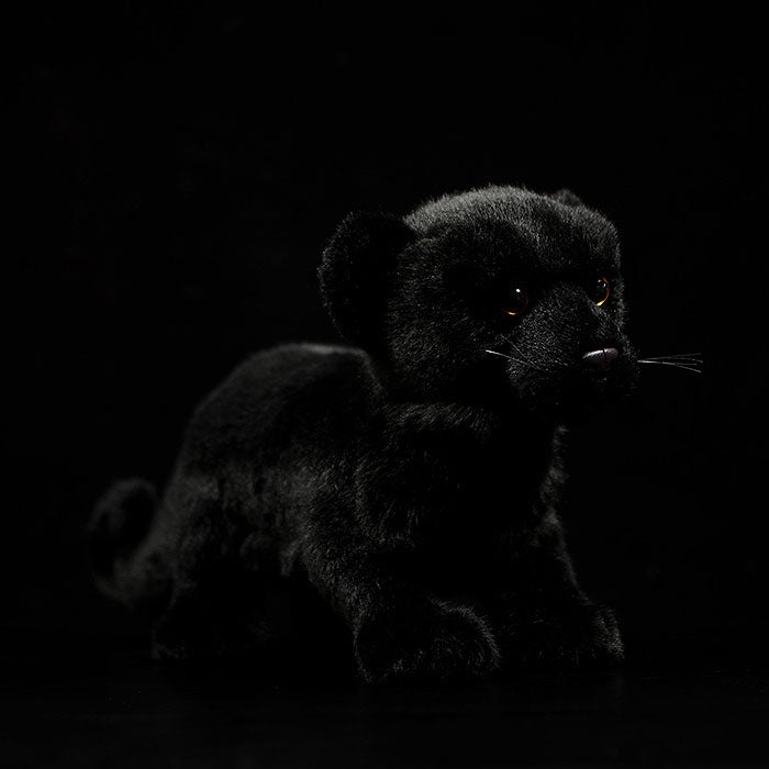 Simulated standing black leopard plush toy black leopard doll lovely leopard doll simulated animal model gift