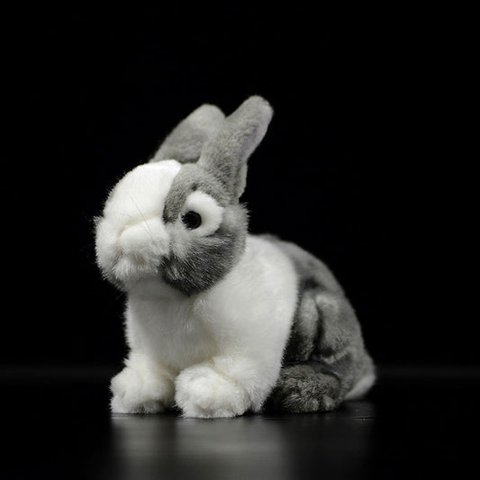 Gray lovely Dutch Rabbit plush toy doll simulation rabbit doll simulation animal model gift