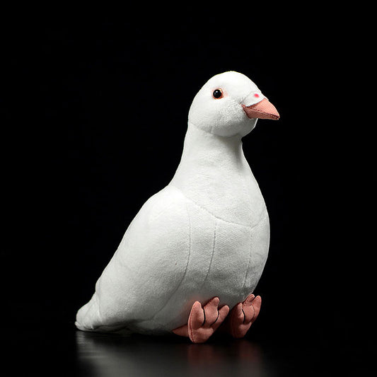 Cute white pigeon simulation rock pigeon doll super cute pigeon doll small carrier pigeon plush toy gift